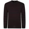Bigdude Striped Long Sleeve Grandad T-Shirt Black/Burgundy -Urban Fit Shop 7c42ec1c bd23lts02 01 1