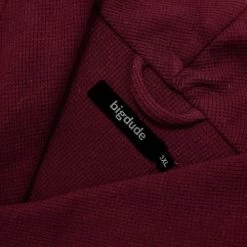Bigdude Knitted Waffle Dressing Gown Burgundy -Urban Fit Shop 80c62936 img 8187 2