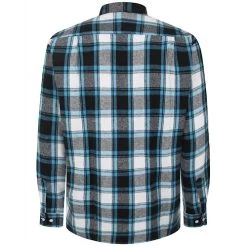 Bigdude Long Sleeve Check Flannel Shirt Light Blue -Urban Fit Shop 84d69491 bd23ls04 02 2