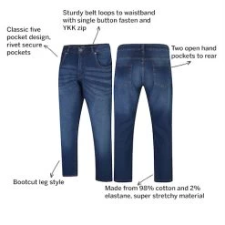 Bigdude Bootcut Stretch Jeans Dark Wash -Urban Fit Shop 84fb8c73 13