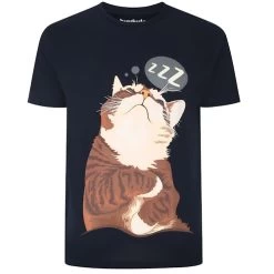 Bigdude Sleeping Cat Print Pyjama Set Navy -Urban Fit Shop 853215d5 catpjtop 1