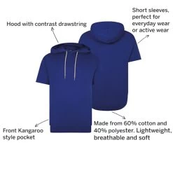 Bigdude Short Sleeve Hoody Cobalt Blue -Urban Fit Shop 85e8ca34 0