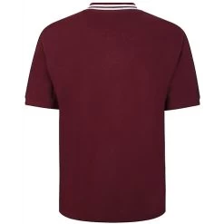 Bigdude Grandad Tipped Collar Polo Shirt Burgundy -Urban Fit Shop 89a27642 burgundysmallpolo 2