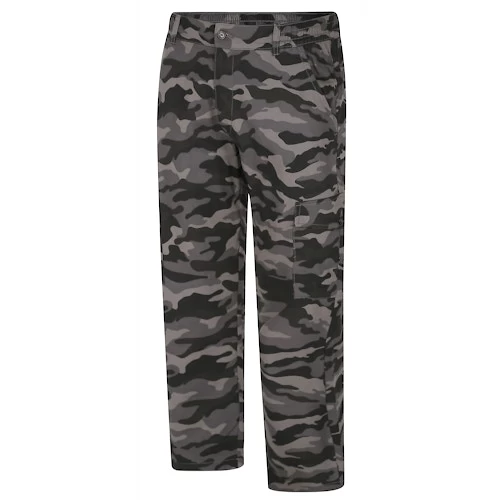 Bigdude Elasticated Waist Camo Cargo Trousers Charcoal 3 Bigdude Elasticated Waist Camo Cargo Trousers Charcoal
