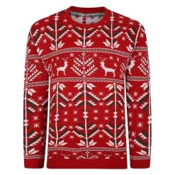 Bigdude Festive Christmas Jumper Red