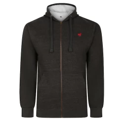 Bigdude Sherpa Lined Zip Hoody Charcoal