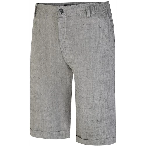 Bigdude Linen Look Elasticated Waist Chino Shorts Charcoal 3 Bigdude Linen Look Elasticated Waist Chino Shorts Charcoal