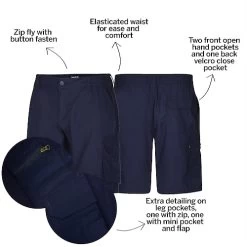 Bigdude Light Weight Elasticated Waist Cargo Shorts Navy -Urban Fit Shop 93ed4742 bd22sh0620blue