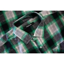 Bigdude Summer Long Sleeve Flannel Shirt Green Tall -Urban Fit Shop 95209d71 bd23ls01 13