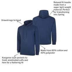 Bigdude Relaxed Fit Lightweight Hoody Denim Tall -Urban Fit Shop 953c9f6c 02