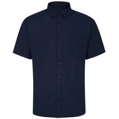 Bigdude Button Down Oxford Short Sleeve Shirt Navy Tall