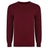Bigdude Plain Crew Neck Knitted Jumper Burgundy Tall -Urban Fit Shop 9ca4fda1 bd21jmp01 10 front