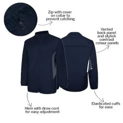 Bigdude Lightweight Contrast Panel Showerproof Jacket Navy -Urban Fit Shop 9f2dc3f0 bd20jck01