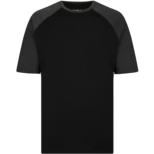 Bigdude Contrast Raglan Sleeve T-Shirt Black/Charcoal 5 Bigdude Contrast Raglan Sleeve T-Shirt Black/Charcoal - Image 3