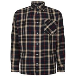 Bigdude Long Sleeve Check Flannel Navy Tall
