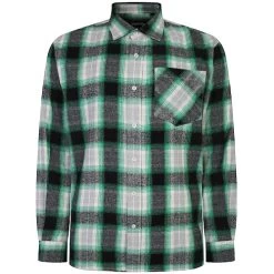 Bigdude Summer Long Sleeve Flannel Shirt Green Tall