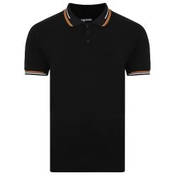 Bigdude Designer Tipped Polo Shirt Black