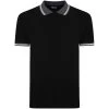 Bigdude Contrast Tipped Polo Shirt Black Tall -Urban Fit Shop a86b8173 front