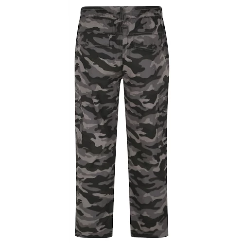 Bigdude Elasticated Waist Camo Cargo Trousers Charcoal 5 Bigdude Elasticated Waist Camo Cargo Trousers Charcoal - Image 3