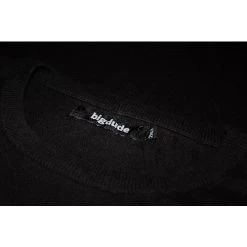 Bigdude Plain Crew Neck Knitted Jumper Black Tall -Urban Fit Shop a9718673 img 9257