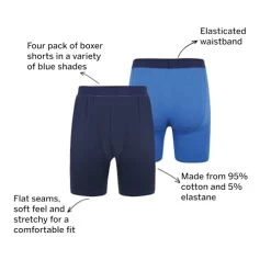 Bigdude 4 Pack Boxer Shorts Navy -Urban Fit Shop aa3081b4 069