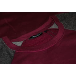 Bigdude Contrast Raglan Crew Neck Jumper Burgundy -Urban Fit Shop adc6cbfa 9712ac89 img 2050