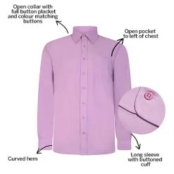 Bigdude Classic Long Sleeve Poplin Shirt Violet -Urban Fit Shop ae37bf6e bd19ls120violet