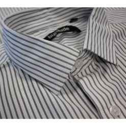 Bigdude Striped Short Sleeve Shirt Grey/White -Urban Fit Shop aeacf800 img 8796