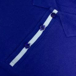 Bigdude Contrast Stripe Placket With Tipped Cuff Polo Shirt Cobalt -Urban Fit Shop b1c09101 img 8450