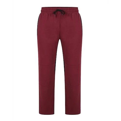 Bigdude Cut & Sew Contrast Panel Joggers Burgundy 4 Bigdude Cut & Sew Contrast Panel Joggers Burgundy - Image 2
