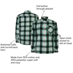 Bigdude Summer Long Sleeve Flannel Shirt Green Tall -Urban Fit Shop b6753038 111