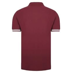 Bigdude Contrast Stripe Placket With Tipped Cuff Polo Shirt Burgundy -Urban Fit Shop b769a5e3 bd21p14 burgundy 2