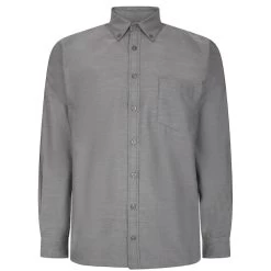 Bigdude Button Down Oxford Long Sleeve Shirt Charcoal