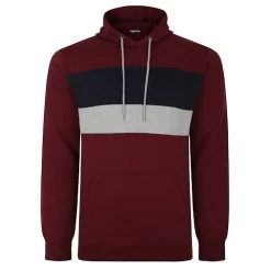 Bigdude Colour Block Hoody Burgundy