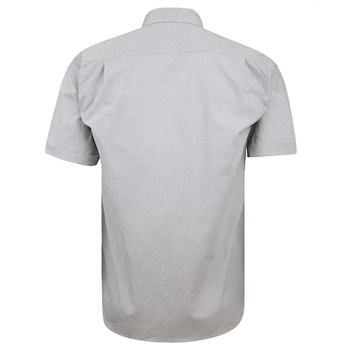 Bigdude Short Sleeve Cotton Woven Abstract Design Shirt White/Back 4 Bigdude Short Sleeve Cotton Woven Abstract Design Shirt White/Back - Image 3