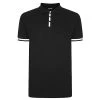 Bigdude Contrast Stripe Placket With Tipped Cuff Polo Shirt Black -Urban Fit Shop bbd7634e bd21p14 black 1