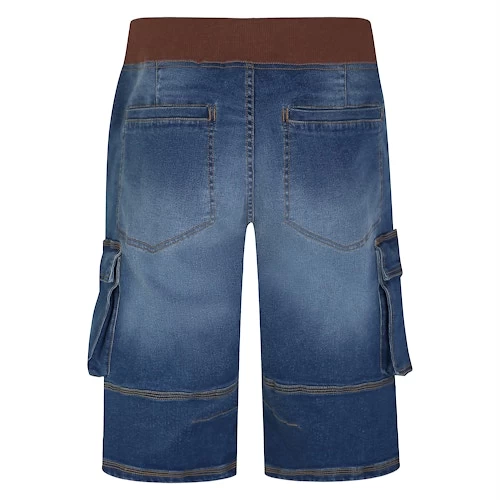 Bigdude Jersey Waistband Denim Shorts Light Wash 6 Bigdude Jersey Waistband Denim Shorts Light Wash - Image 4