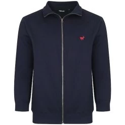 Bigdude Funnel Neck Full Zip Sweatshirt Navy