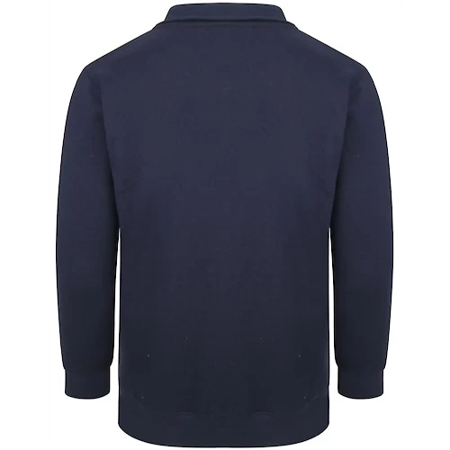 Bigdude Funnel Neck Full Zip Sweatshirt Navy 4 Bigdude Funnel Neck Full Zip Sweatshirt Navy - Image 2