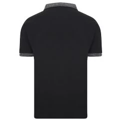 Bigdude Jacquard Collar Polo Shirt Black -Urban Fit Shop bd20po4 01 black 2