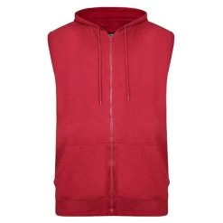 Bigdude Loop Back Sleeveless Hoody Burgundy Tall