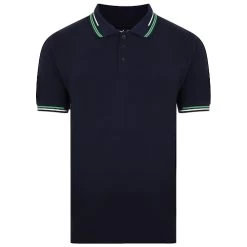 Bigdude Designer Tipped Polo Shirt Navy