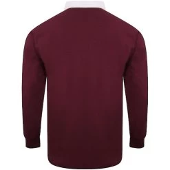 Bigdude Rugby Style Long Sleeve Polo Shirt Burgundy -Urban Fit Shop bd21po2 10 2