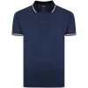 Bigdude Contrast Tipped Polo Shirt Denim Marl Tall