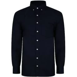 Bigdude Oxford Long Sleeve Shirt Navy Tall