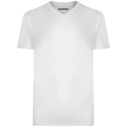 Bigdude Plain V-Neck T-Shirt White Tall