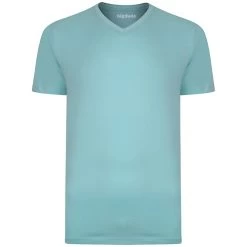 Bigdude Plain V-Neck T-Shirt Turquoise
