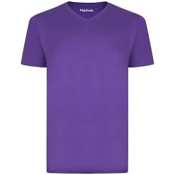 Bigdude Plain V-Neck T-Shirt Purple Tall