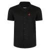 Bigdude Relaxed Collar Short Sleeve Shirt Black -Urban Fit Shop black shirt red deer logo 1
