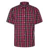 Bigdude Button Down Short Sleeve Check Shirt Magenta -Urban Fit Shop c1360ea1 bd23ss09 06 1